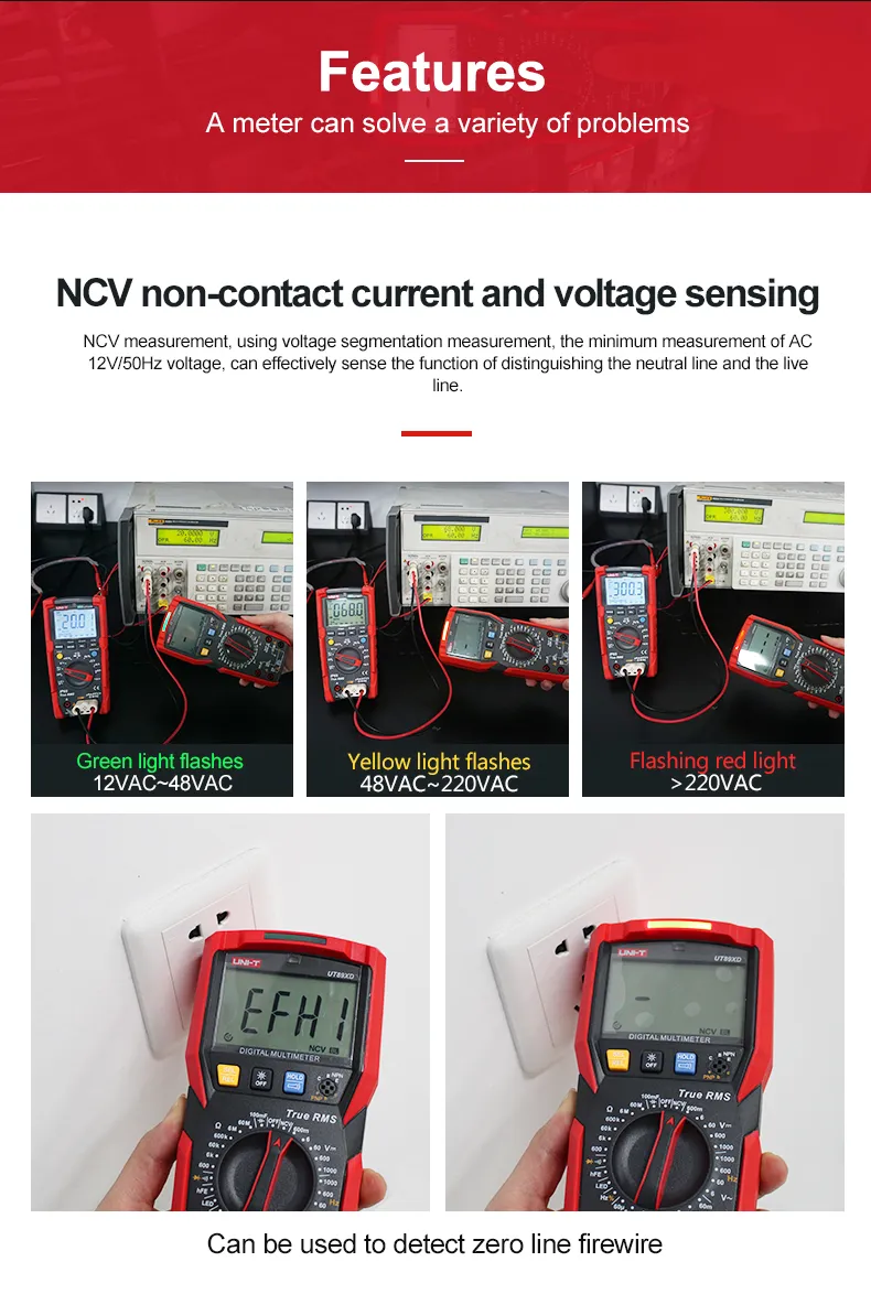 UNI-T UT89X UT89XD Professional Digital Multimeter True RMS NCV 20A Current AC DC Voltmeter Capacitance Resistance Tester