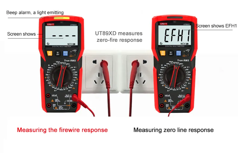 UNI-T UT89X UT89XD Professional Digital Multimeter True RMS NCV 20A Current AC DC Voltmeter Capacitance Resistance Tester