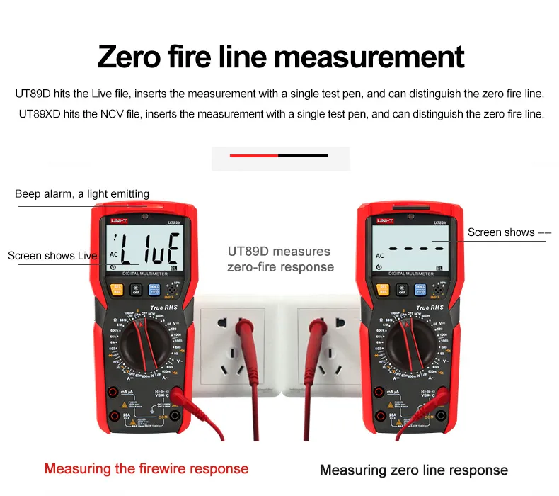 UNI-T UT89X UT89XD Professional Digital Multimeter True RMS NCV 20A Current AC DC Voltmeter Capacitance Resistance Tester