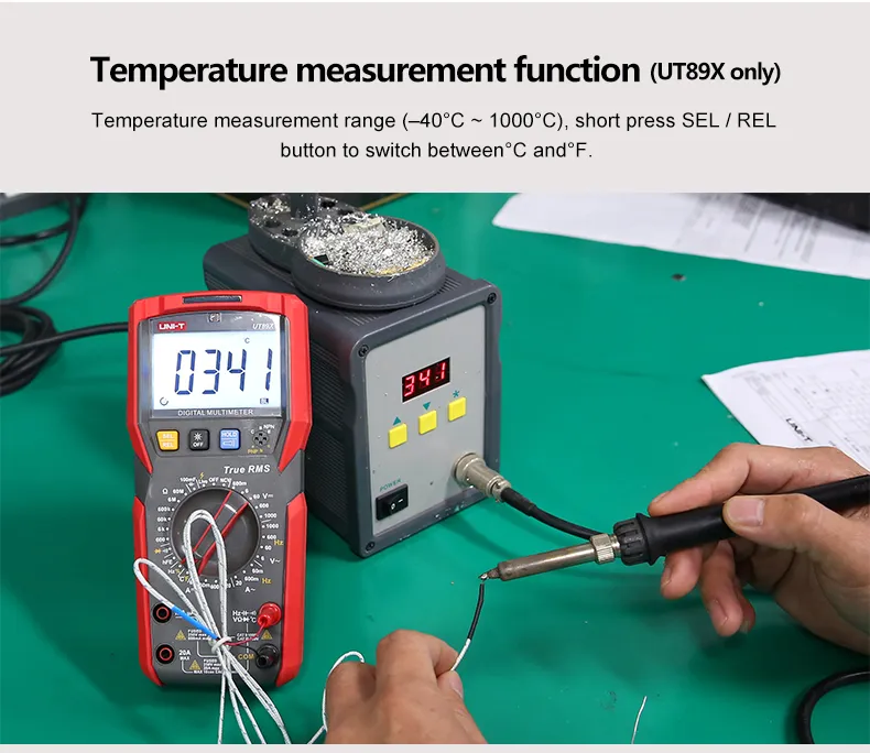 UNI-T UT89X UT89XD Professional Digital Multimeter True RMS NCV 20A Current AC DC Voltmeter Capacitance Resistance Tester