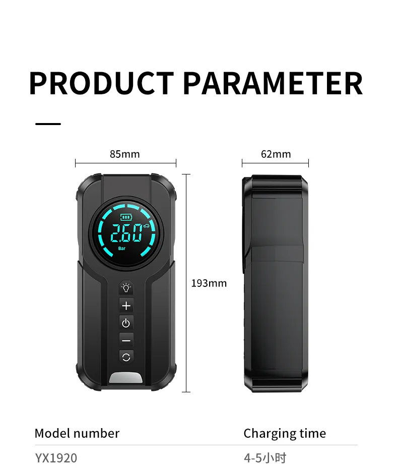 2000A 16000mAh Auto Starthilfe mit Luft Kompressor Power Bank Tragbare Pumpe Drahtlose Inflation Notfall Batterie Booster
