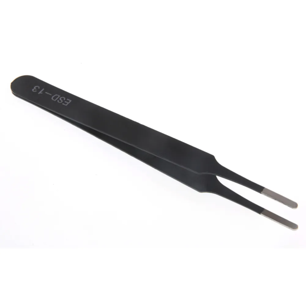 6PCS ESD10-15MM Stainless Steel Tweezers Industrial Curved Straight Repair Tools Tweezers