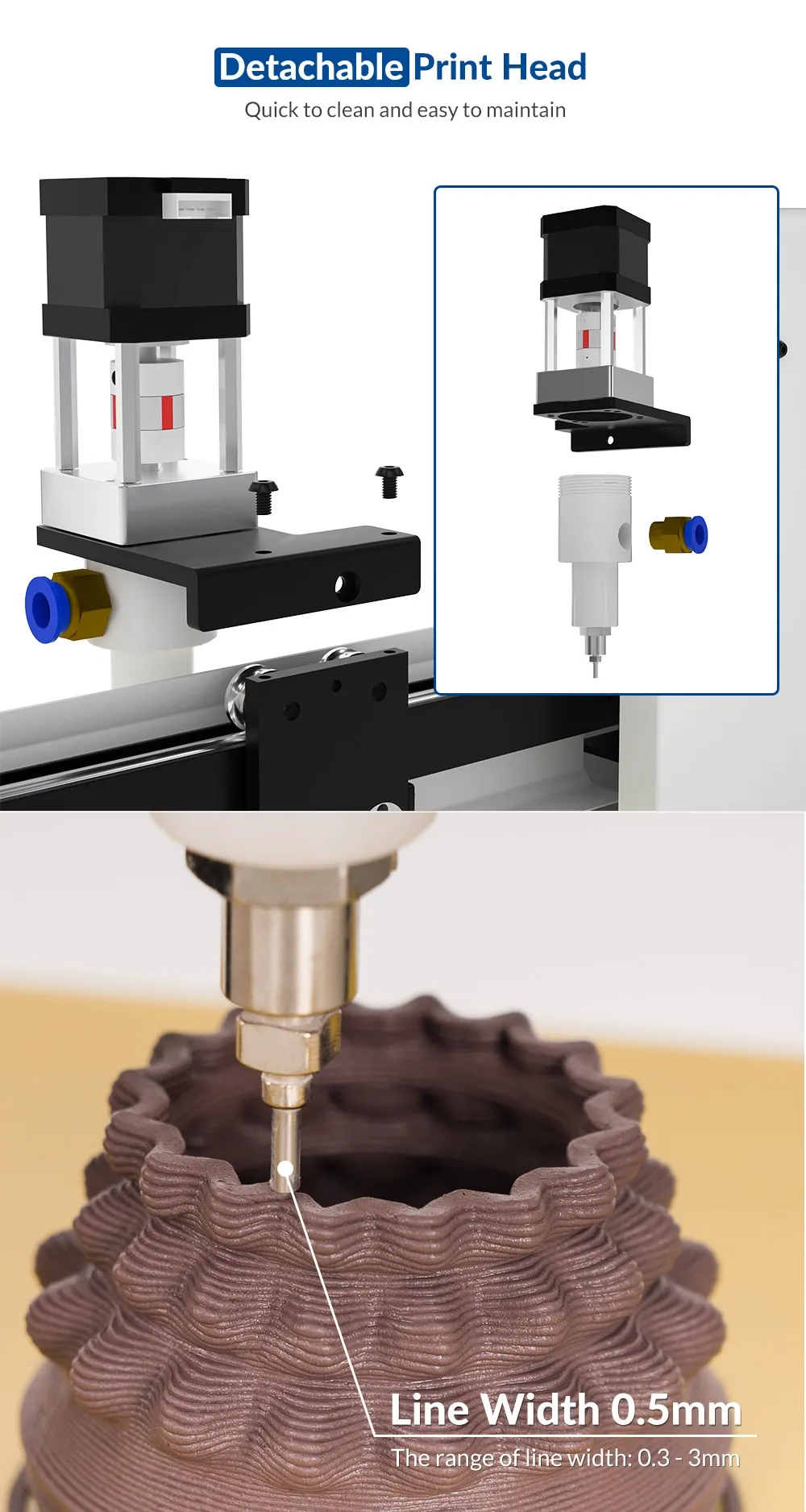 [EU/US Direct]TRONXY® Moore 1 3D Printer 180x180x180mm pottery clay 3d printer Liquid deposition modeling antique ceramics ceramic 3d printer