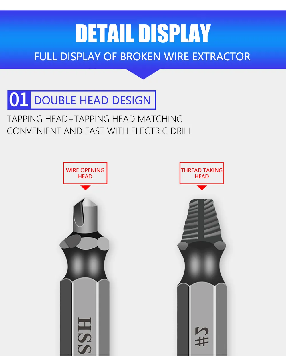 4PCS Titanium/Natural Color HSS Damaged Screw Extractor Drill Stripped Screw Extractor Remover Set Double Ended Broken Screw Bolt Demolition Tools
