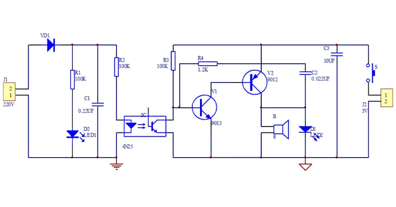 Ton- und Lichtalarm bei Stromausfall Motherboard-Elektronik-Kit Ton- und Lichtalarm bei Stromausfall Motherboard-Elektronik-Kit