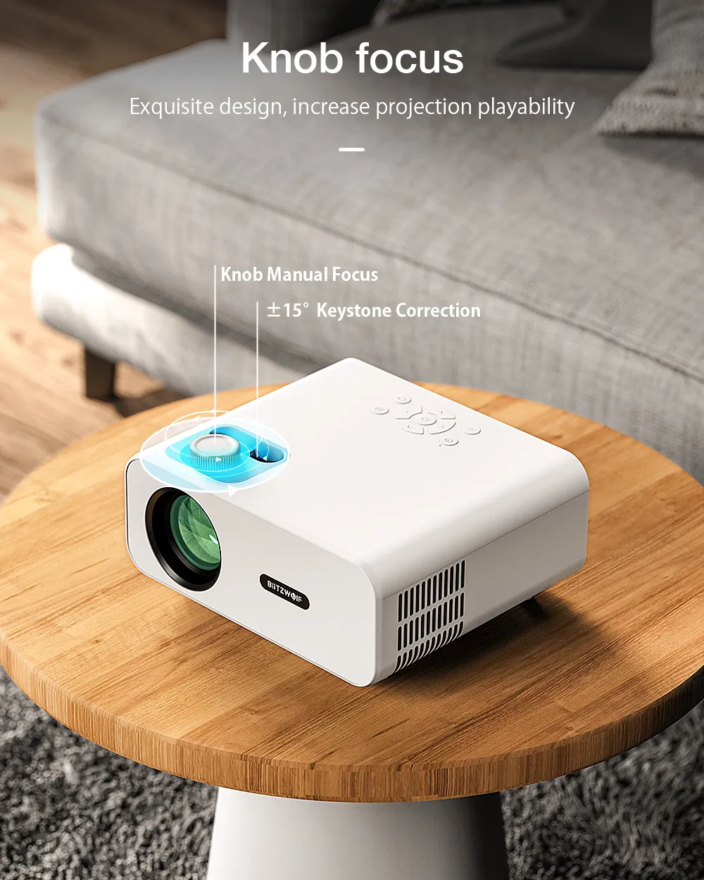 BlitzWolf® BW-V5 LED Projector Physical 1080P Resolution 9000 Lumens Bluetooth 5.0 Portable Movie Compatible with TV Stick Smartphone HD USB AV Home Theater Video EU Plug BlitzWolf® BW-V5 LED Projector Physical 1080P Resolution 9000 Lumens Bluetooth 5.0 Portable Movie Compatible with TV Stick Smartphone HD USB AV Home Theater Video EU Plug