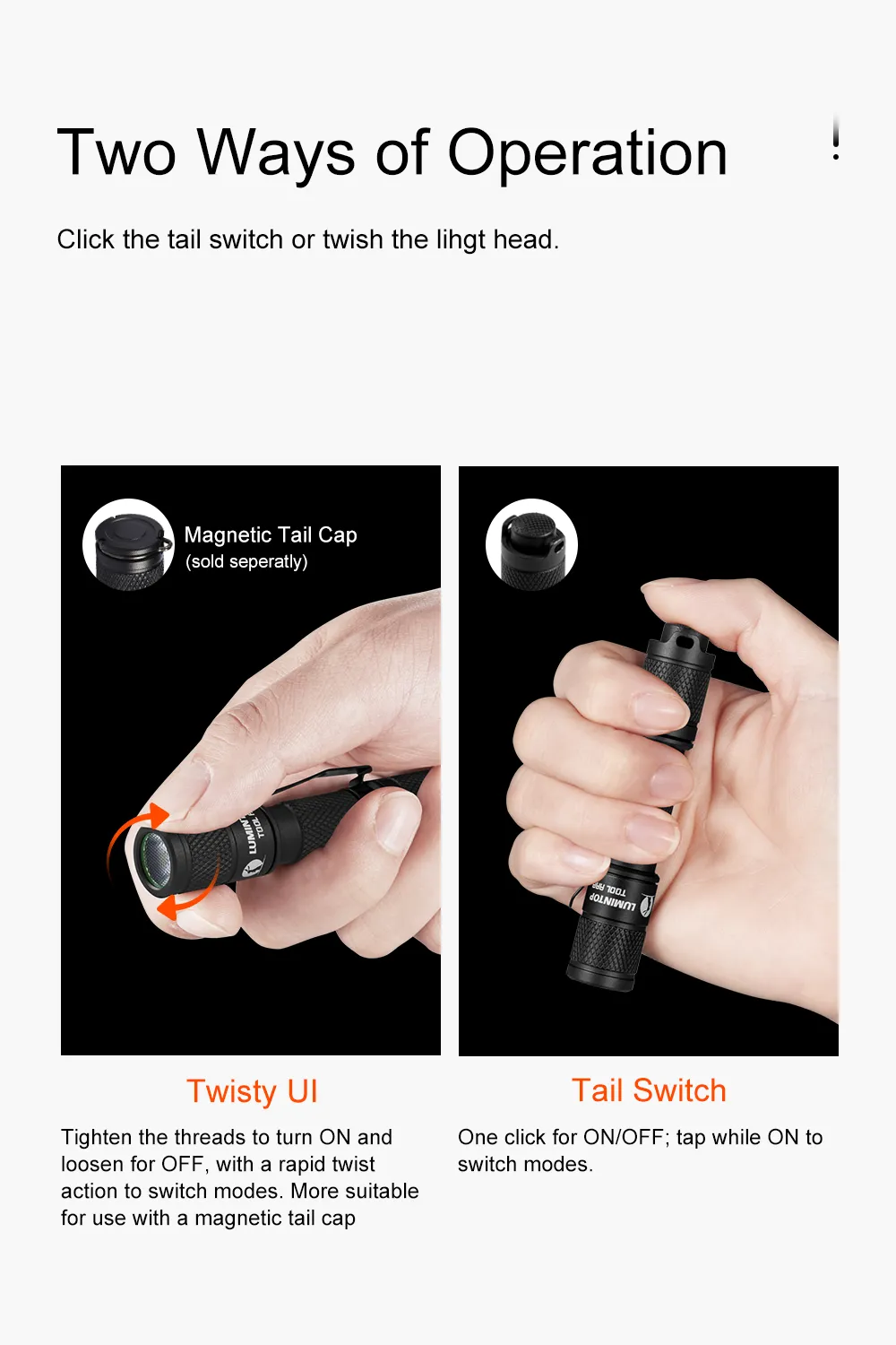 Lumintop Tool AAA 110 Lumen Pocket-sized Keychain EDC Mini Flashlight XP-G2 Led IP68 Waterproof with Reversible Clip