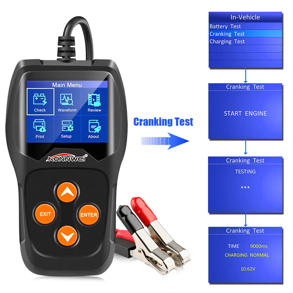 KONNWEI KW600 12V Autobatterietester Analysator 100 bis 2000CCA Anlassen 30-220 AH KONNWEI KW600 12V Autobatterietester Analysator 100 bis 2000CCA Anlassen 30-220 AH