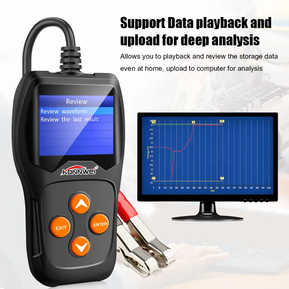 KONNWEI KW600 12V Autobatterietester Analysator 100 bis 2000CCA Anlassen 30-220 AH KONNWEI KW600 12V Autobatterietester Analysator 100 bis 2000CCA Anlassen 30-220 AH