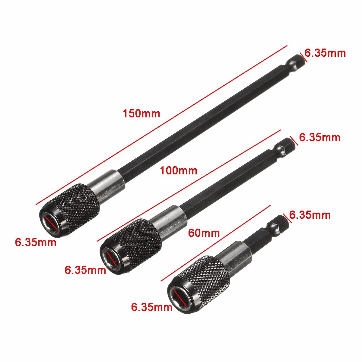 1PC 1/4 Inch Hex Shank Screwdriver Bit Holder 60/100/150mm Connecting Rod