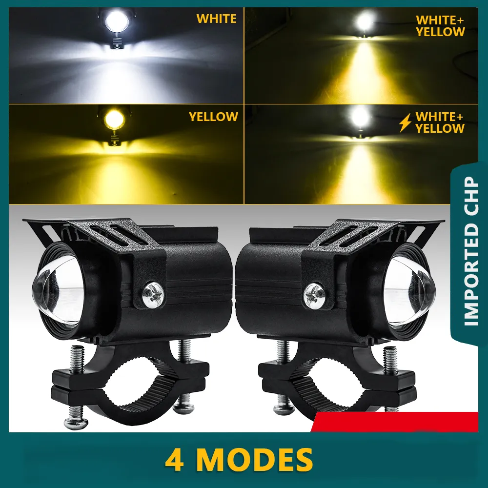 2PCS 9-32V Headlight Fog Flash Light Spotlight LED Light Yellow White For Car Motorcycle 2PCS 9-32V Headlight Fog Flash Light Spotlight LED Light Yellow White For Car Motorcycle