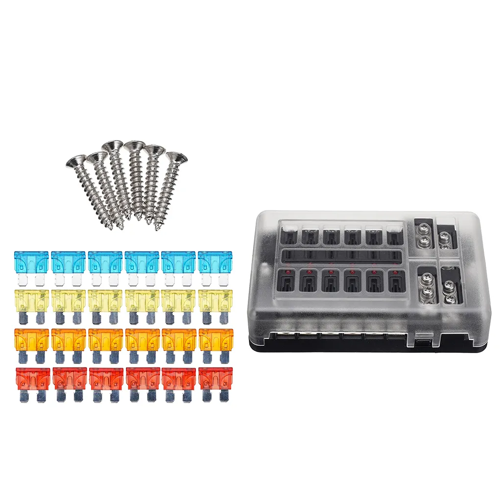 Auto Boot Sicherungen Block 12 Weg LED Sicherungen Junction Box Klingen Sicherungen Terminal Box 12V/24V