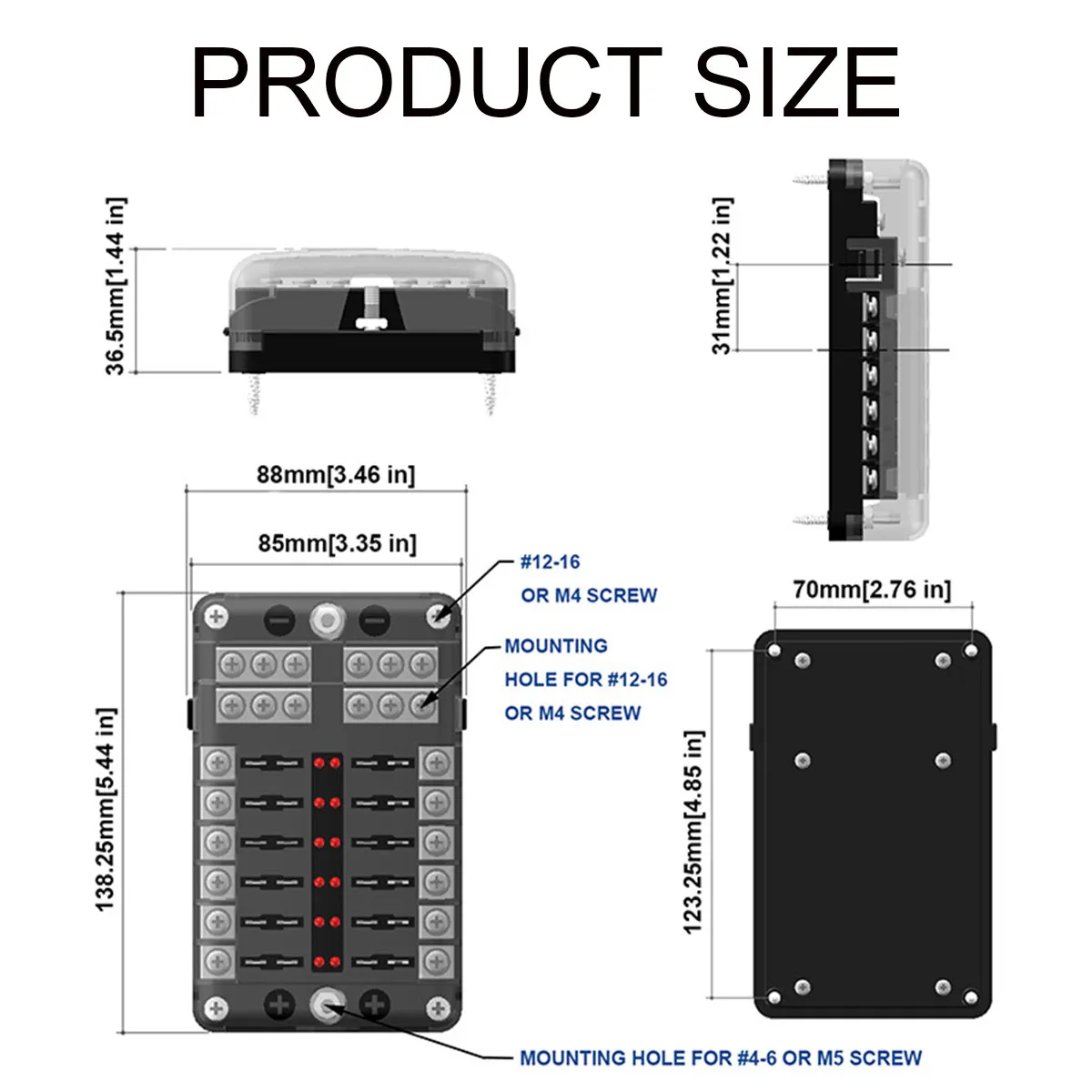 Auto Boot Sicherungen Block 12 Weg LED Sicherungen Junction Box Klingen Sicherungen Terminal Box 12V/24V