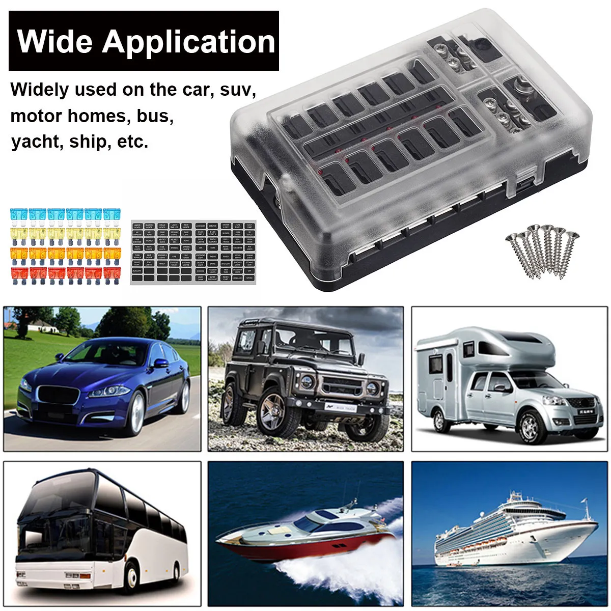Auto Boot Sicherungen Block 12 Weg LED Sicherungen Junction Box Klingen Sicherungen Terminal Box 12V/24V