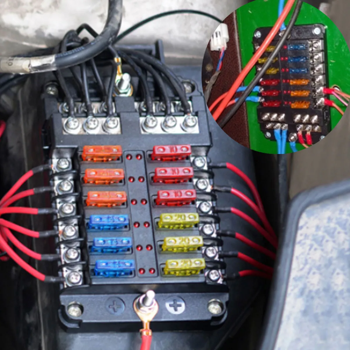 Auto Boot Sicherungen Block 12 Weg LED Sicherungen Junction Box Klingen Sicherungen Terminal Box 12V/24V