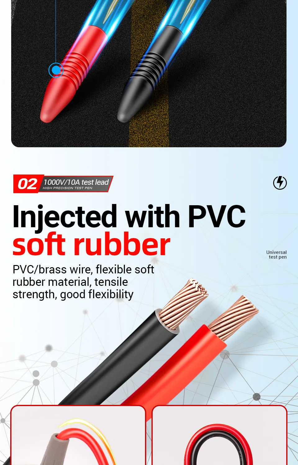 ANENG PT1005B 10A 1000V Digital Multimeter Probe Universal Test Lead Needle Pin Wire Pen Cable Kit Current Voltmeter Tester Wire ANENG PT1005B 10A 1000V Digital Multimeter Probe Universal Test Lead Needle Pin Wire Pen Cable Kit Current Voltmeter Tester Wire