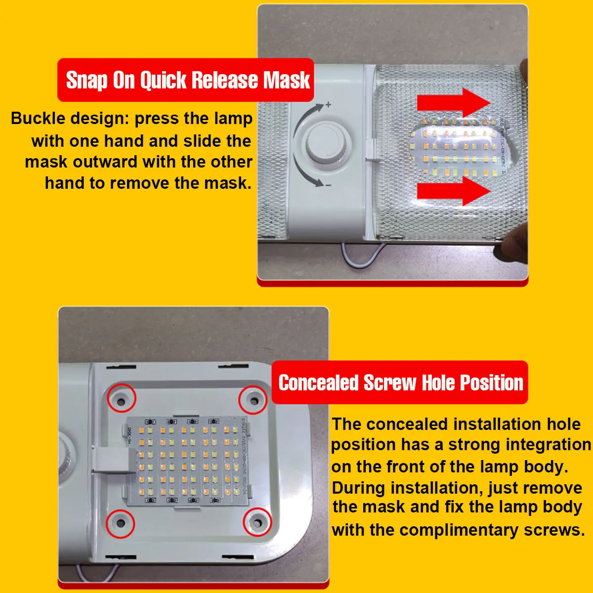 RV Interior LED Ceiling Light Camper Trailer Single Dome 12v-24v 1700LM Dimmer