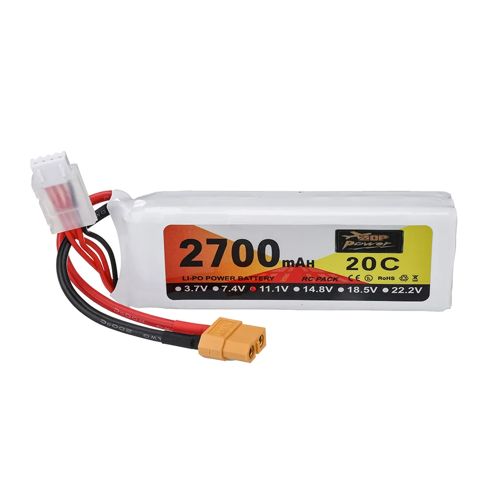ZOP POWER 11.1V 2700mAh 30C 3S LiPo Battery XT60 Plug for RC Drone ZOP POWER 11.1V 2700mAh 30C 3S LiPo Battery XT60 Plug for RC Drone