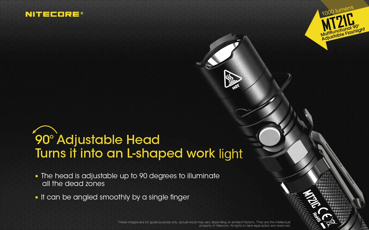 Nitecore MT21C XP-L HD V6 1000LM 8Modes 90° Adjustable Head Brightness LED Flashlight Camping Lamp Nitecore MT21C XP-L HD V6 1000LM 8Modes 90° Adjustable Head Brightness LED Flashlight Camping Lamp