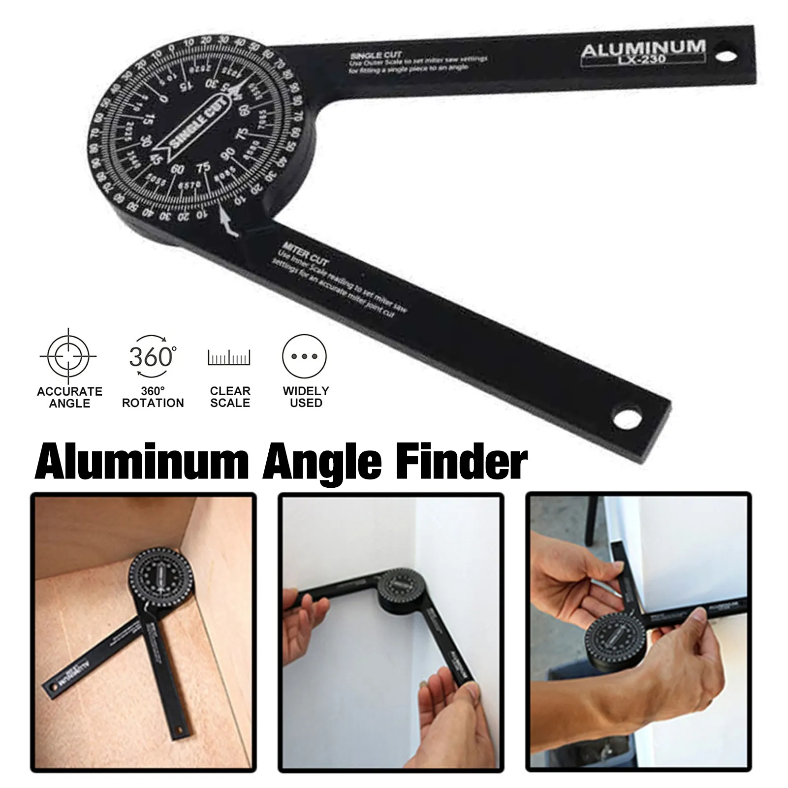Miter Saw Protractor Aluminum Alloy Featuring Digital Angle Finder Edge Meter Gauge Woodworking Measurement Tool