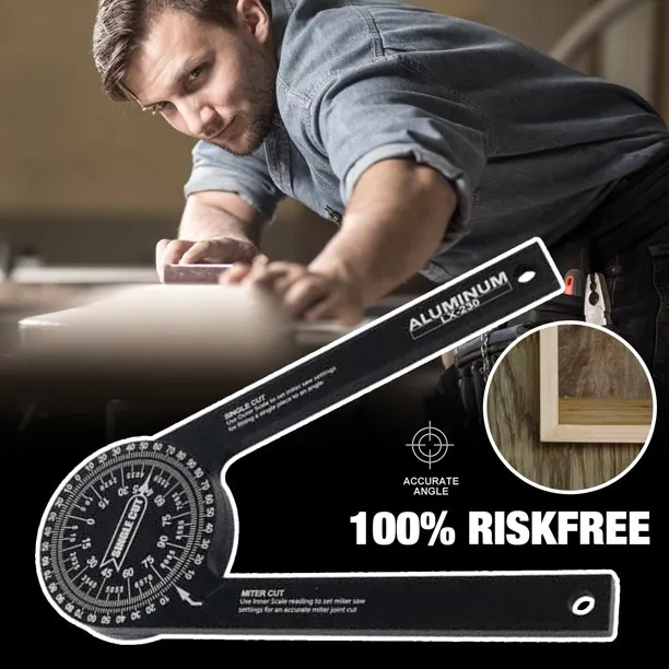 Miter Saw Protractor Aluminum Alloy Featuring Digital Angle Finder Edge Meter Gauge Woodworking Measurement Tool