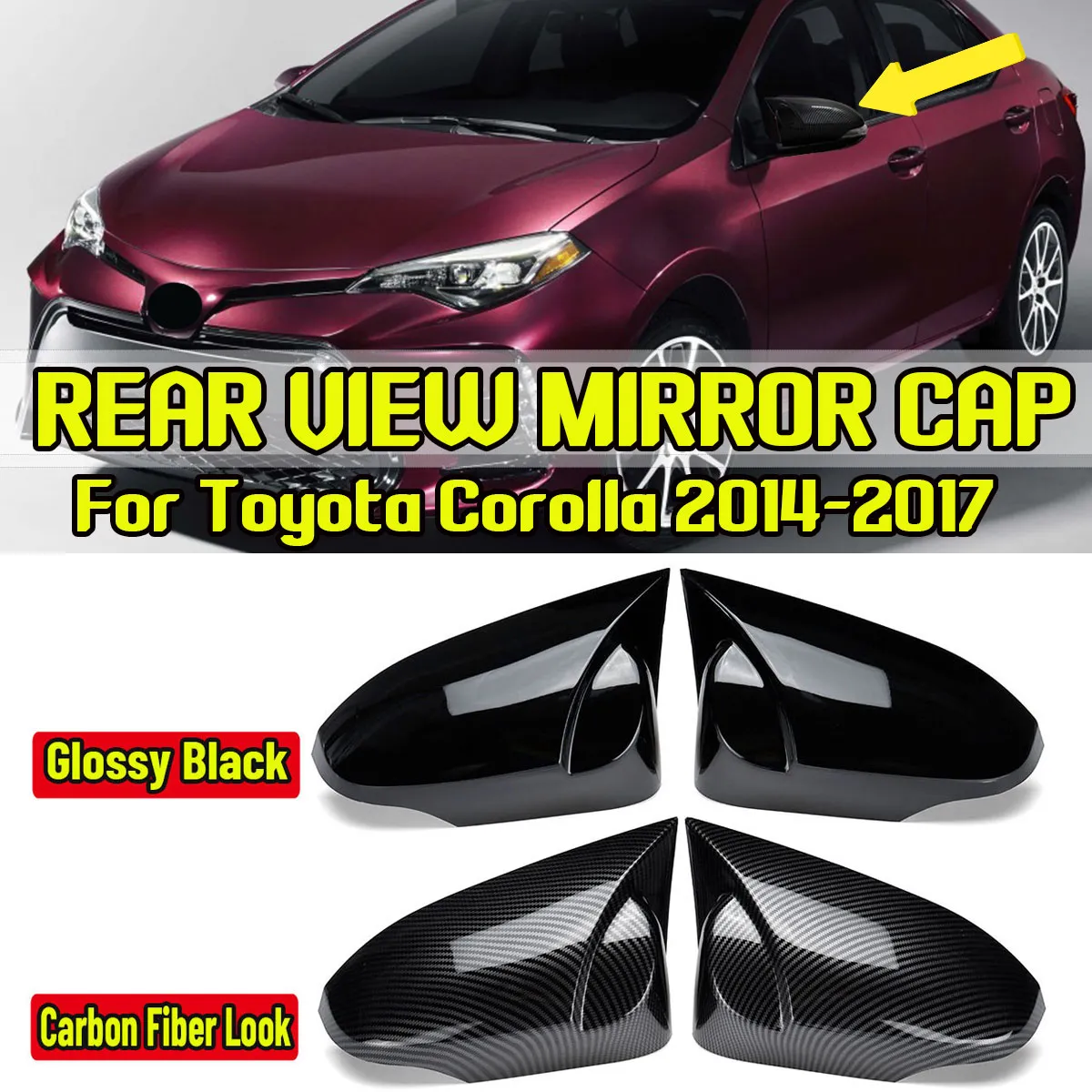 For Toyota CHR C HR C-HR 2017 2018 2019 2020 2021 Accessories Rear Side View Rearview Mirror Cover For Toyota CHR C HR C-HR 2017 2018 2019 2020 2021 Accessories Rear Side View Rearview Mirror Cover