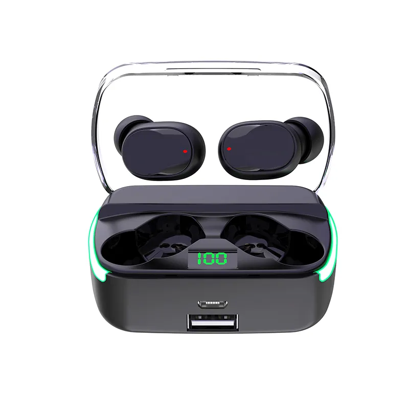 M60 TWS bluetooth 5.3 Earphone 8D Stereo ACC Decoding 400mAh Battery LED Digital Display In-ear Sports Headphone