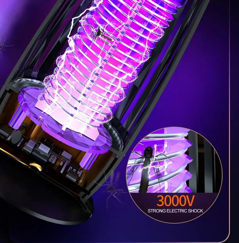 Portable LED Mosquito Killing Lamp Outdoor Indoor Camping Insect Killer Bug Zapper Qiuet Design