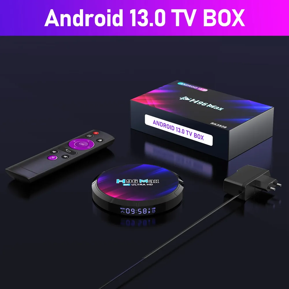 H96MAX Ultimate RK3528 Android 13 TV Box 4+64GB Dual WIFI 6 Bluetooth 5.0 Set Top Box 8K H.265 Screen Cast 3000Mps