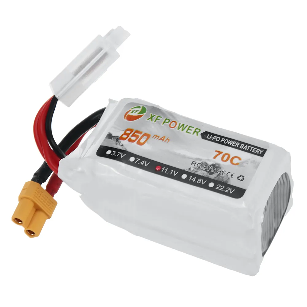 XF Power 11.1V 850mAh 70C 3S LiPo Battery XT30 Plug for RC Drone XF Power 11.1V 850mAh 70C 3S LiPo Battery XT30 Plug for RC Drone