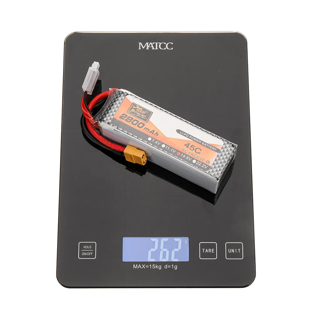 ZOP Power 14.8V 2800mAh 45C 4S LiPo Battery XT60 Plug for RC Drone ZOP Power 14.8V 2800mAh 45C 4S LiPo Battery XT60 Plug for RC Drone