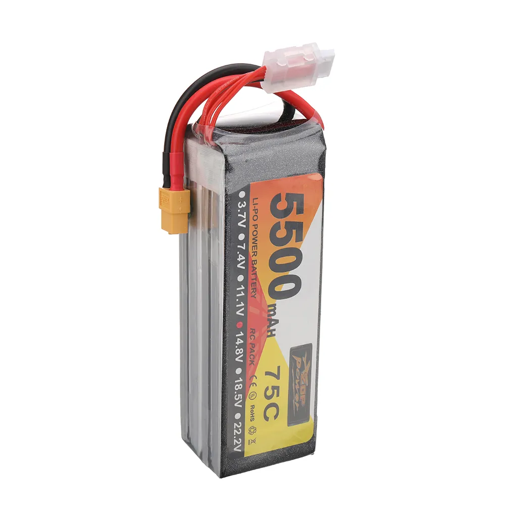 ZOP Power 14.8V 5500mAh 75C 4S LiPo Battery XT60 Plug for RC Drone ZOP Power 14.8V 5500mAh 75C 4S LiPo Battery XT60 Plug for RC Drone