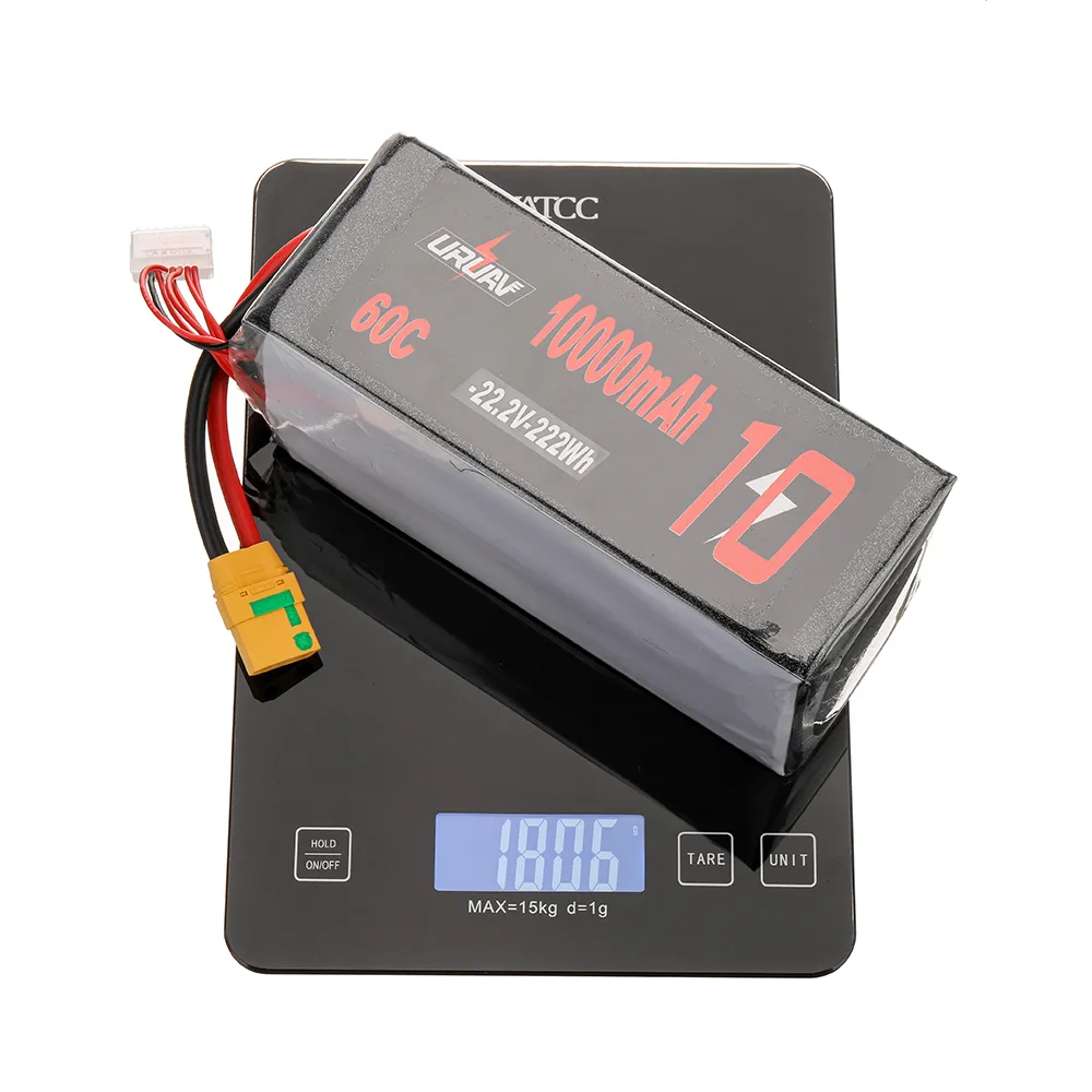 URUAV 22.2V 10000mAh 60C 6S LiPo Battery XT90 Plug for RC Drone