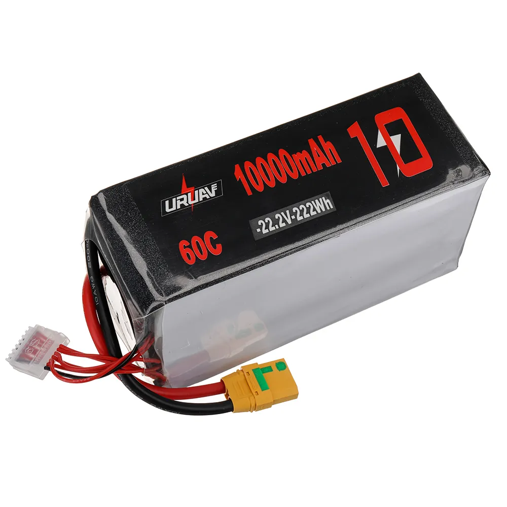 URUAV 22.2V 10000mAh 60C 6S LiPo Battery XT90 Plug for RC Drone