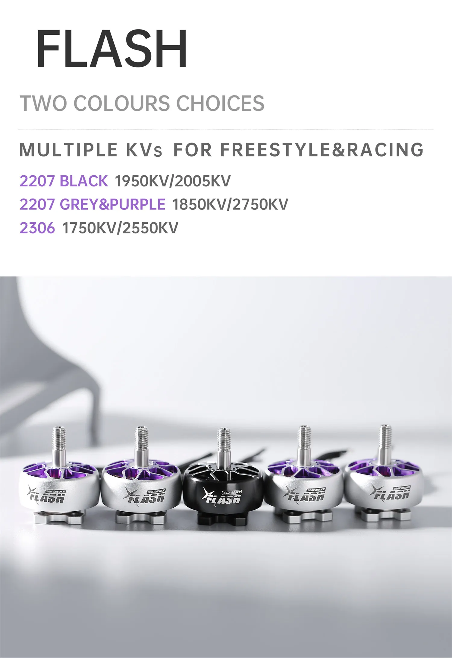 FlyFishRC Flash 2306 1750KV 6S / 2550KV 4S Motore Brushless Unibell per Droni RC Freestyle FPV Racing