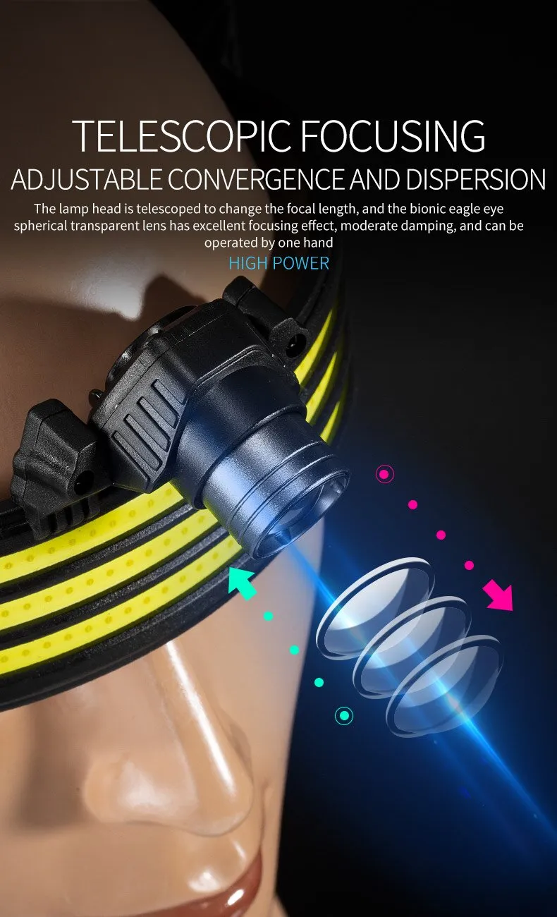 350LM Smart Induction Riding Headlamp USB Rechargeable LED Headlight Cycling Adventure Fishing Flashlight Bike Headlamp