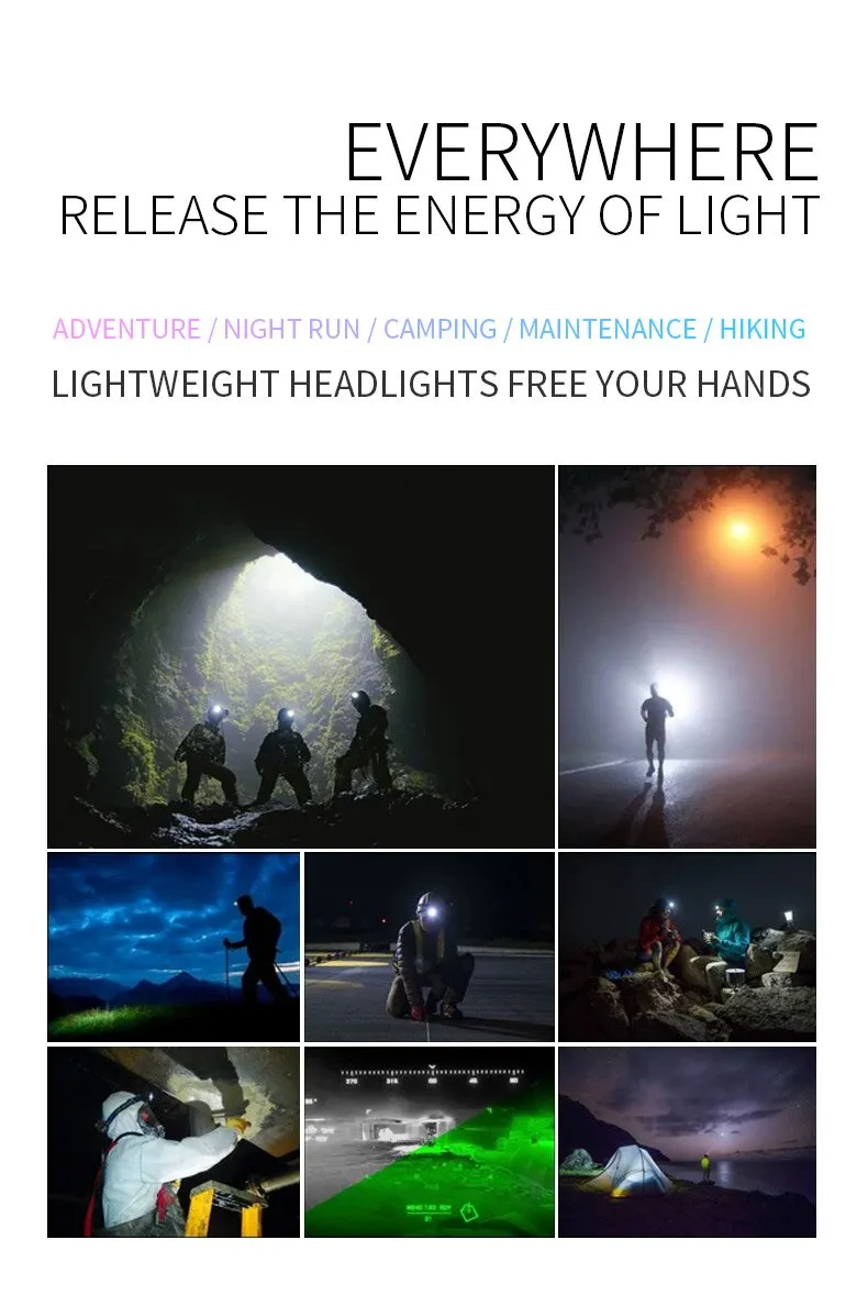 350LM Smart Induction Riding Headlamp USB Rechargeable LED Headlight Cycling Adventure Fishing Flashlight Bike Headlamp