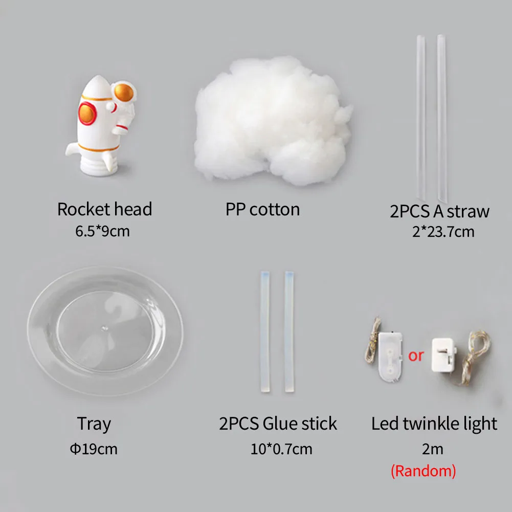 Creative Night Light DIY Rocket Lamp LED Astronaut Night With USB Rechargeable Kids Home Decoration Night Light