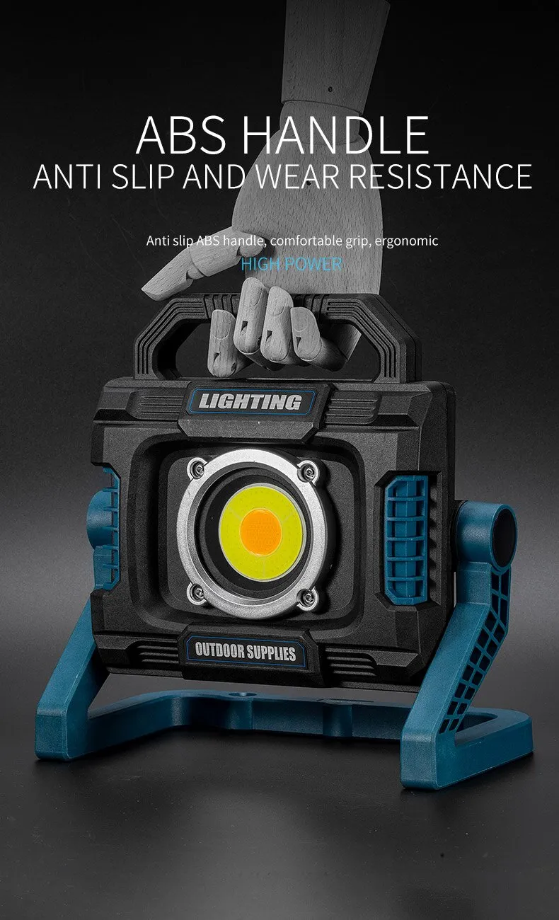 30W Professional Portable COB Spotlight Super Bright Work Light USB Rechargeable For Outdoor Camping Lawn Lamp