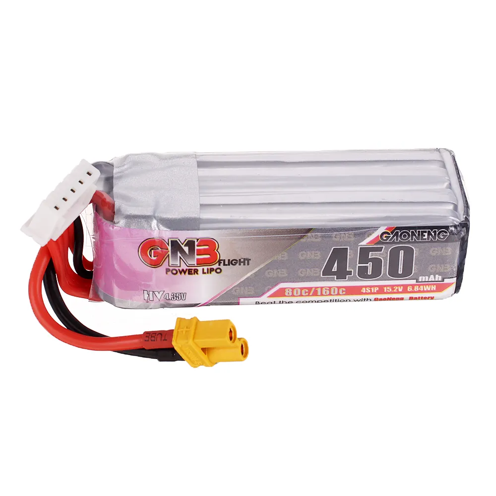 Gaoneng GNB 15.2V 450mAh 80C 4S HV LiPo Battery XT30 Plug for iFlight A85 Gaoneng GNB 15.2V 450mAh 80C 4S HV LiPo Battery XT30 Plug for iFlight A85