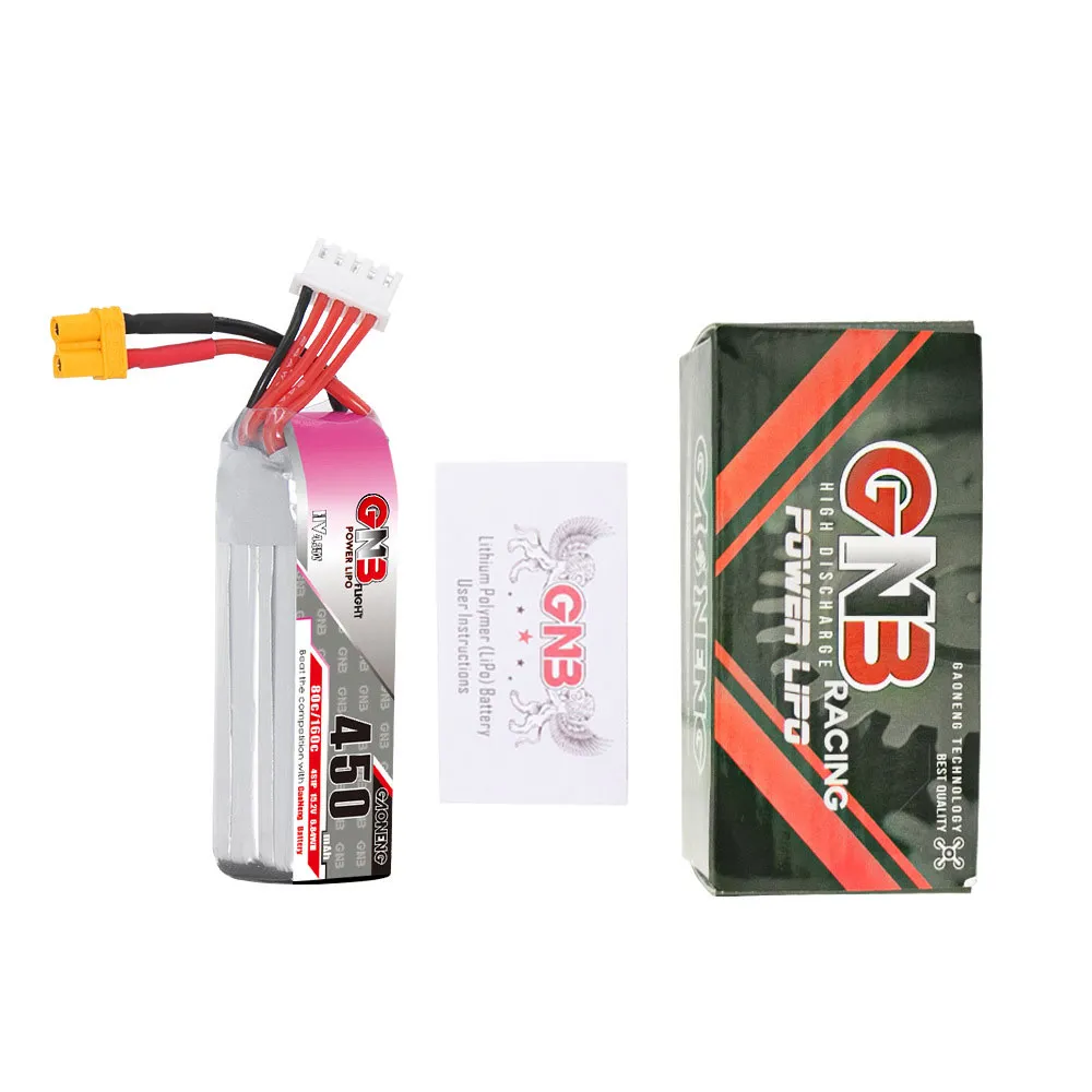 Gaoneng GNB 15.2V 450mAh 80C 4S HV LiPo Battery XT30 Plug for iFlight A85 Gaoneng GNB 15.2V 450mAh 80C 4S HV LiPo Battery XT30 Plug for iFlight A85