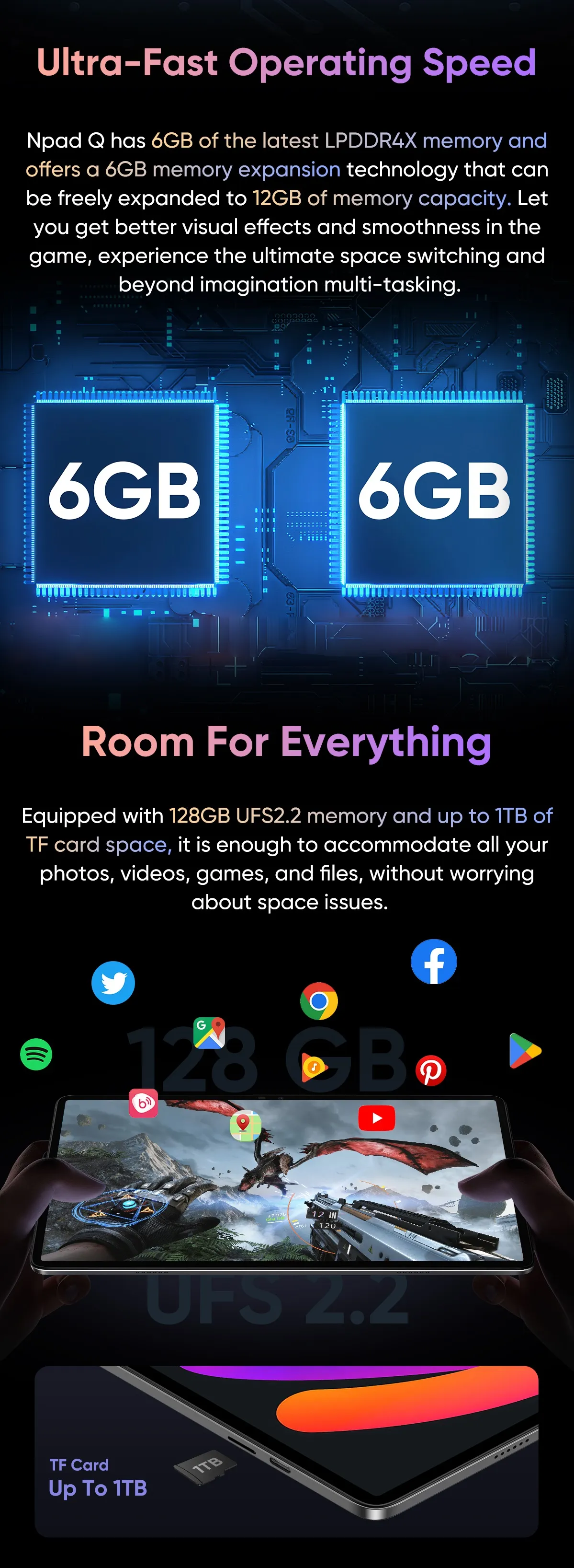 [Updated Version] N-ONE NPad Q MT8183 Octa Core 6GB+6GB RAM 128GB ROM 10.1 Inch Android 13 Tablet