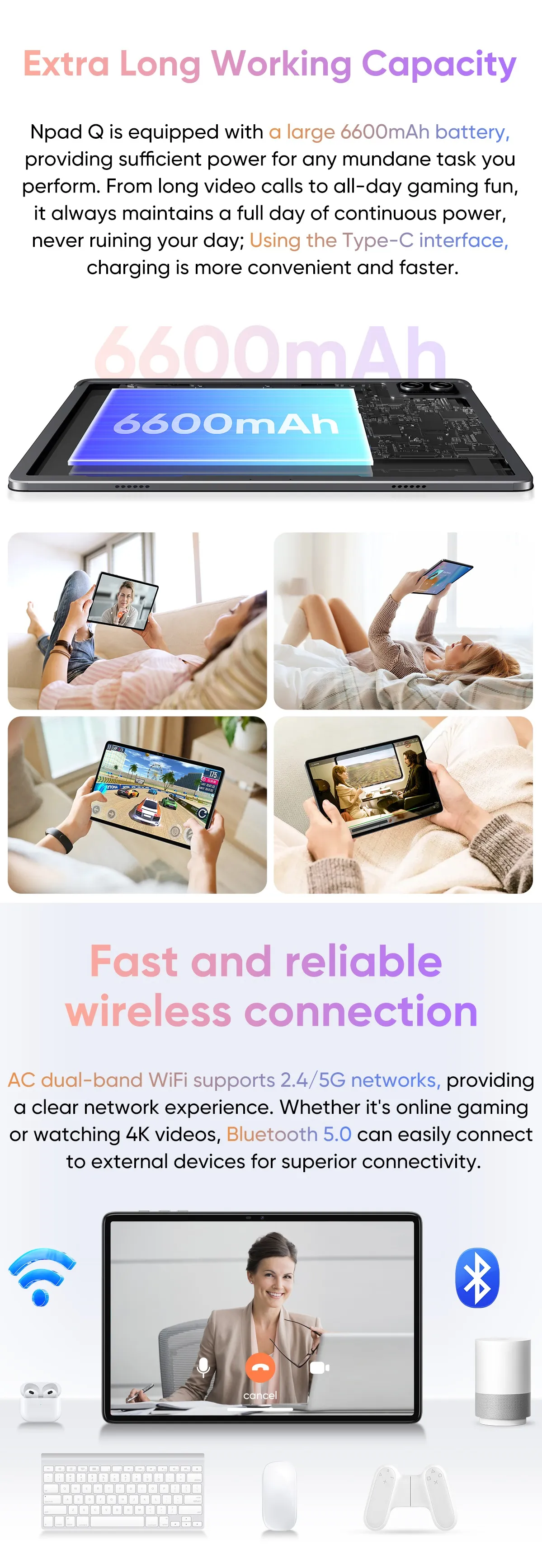 [Updated Version] N-ONE NPad Q MT8183 Octa Core 6GB+6GB RAM 128GB ROM 10.1 Inch Android 13 Tablet