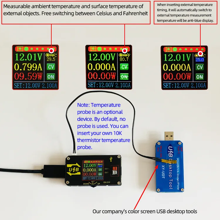 XY-UDP Digital USB DC Converter CC CV 0.6-30V 5V 9V 12V 24V 2A 15W Power Module Desktop Adjustable Regulated Power Supply