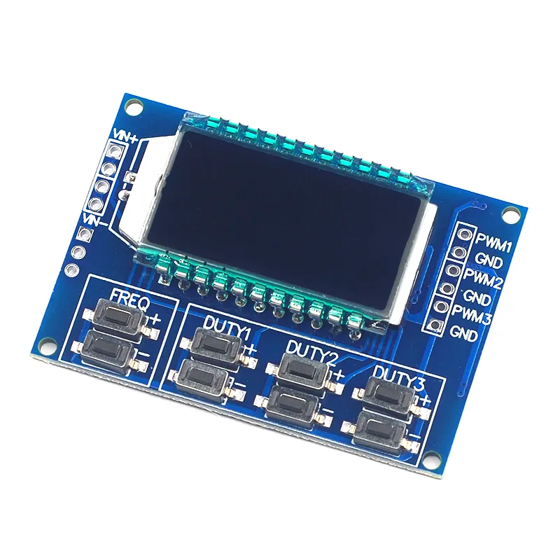 3-way PWM Pulse Adjustable Frequency Module for Square Wave Signal Generator Adjustable Duty Ratio Independently 3-way PWM Pulse Adjustable Frequency Module for Square Wave Signal Generator Adjustable Duty Ratio Independently