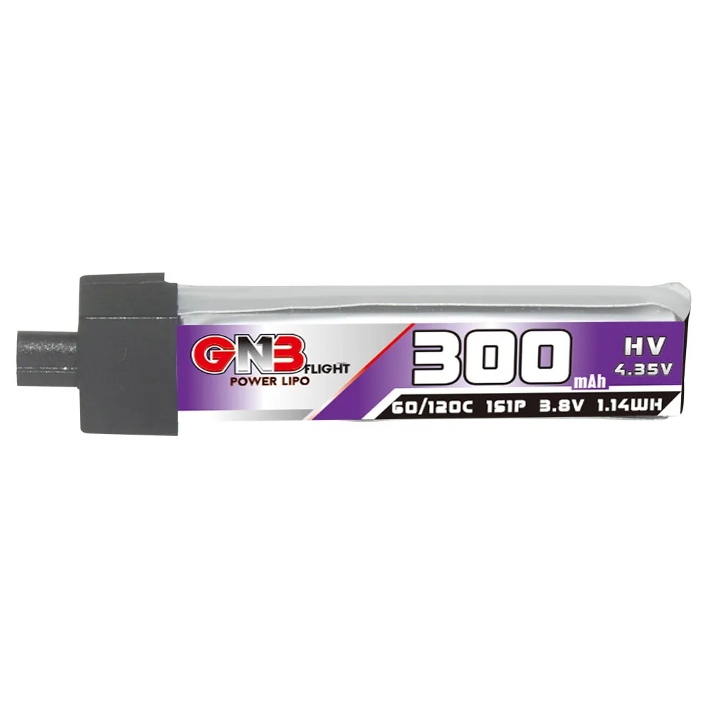 6Pcs Gaoneng 3.8V 300mAh 60C 1S LiHV Battery A30 Plug With Adapter Cable for Happymodel Mobula6