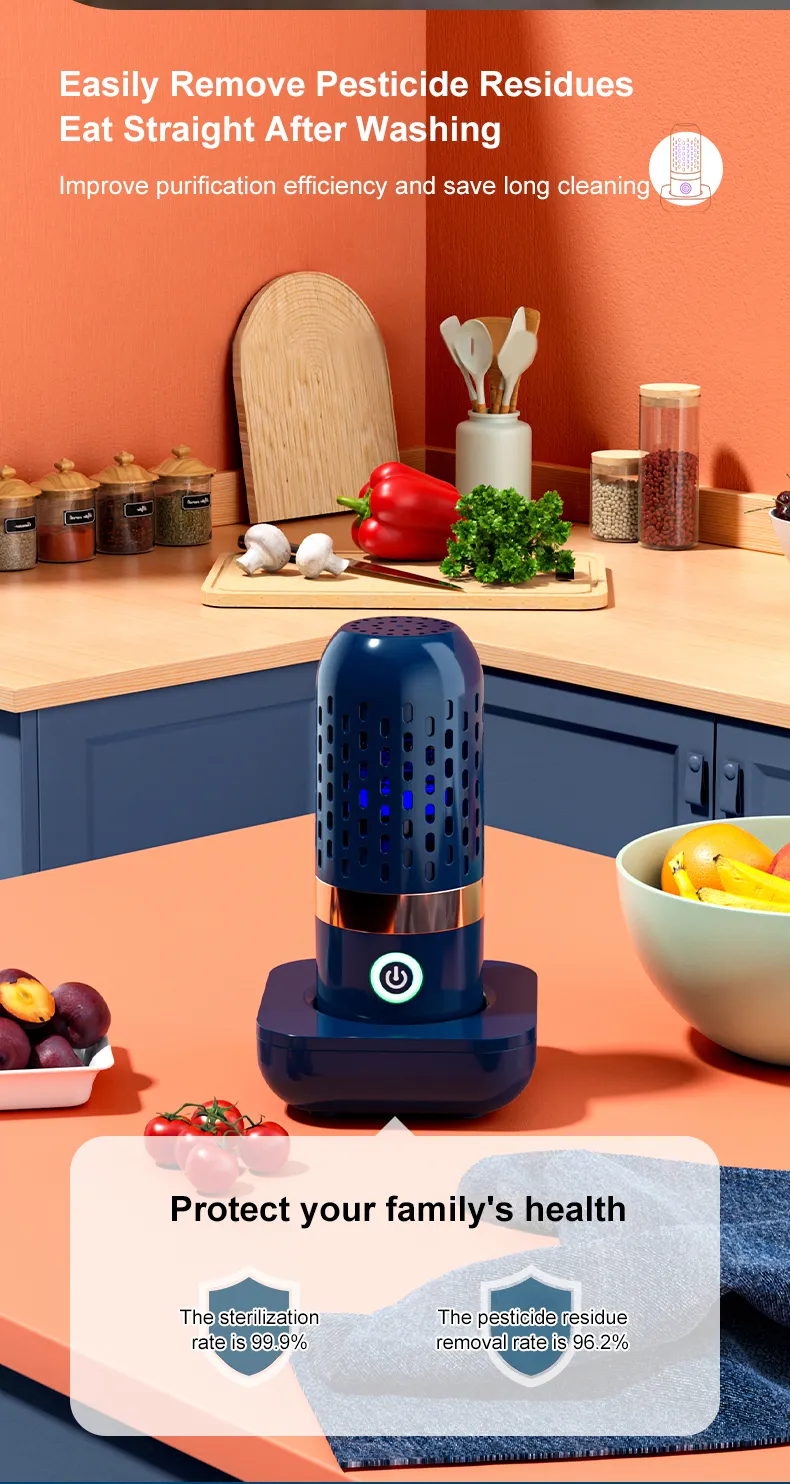 Fruit Vegetable Washing Machine Capsule Shape Wireless Food Purifier Household Pesticide Disinfection Vegetables Cleaner Machine