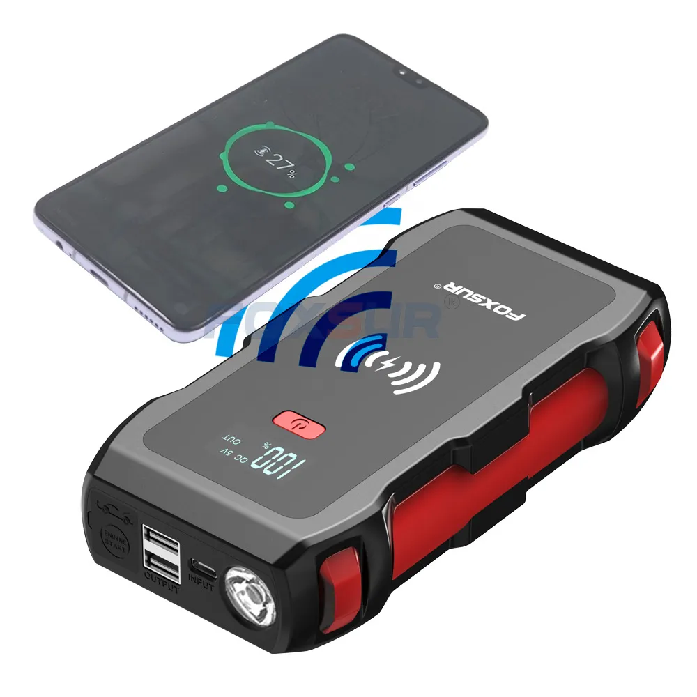 FOXSUR 26800mAh Starthilfe 12V Power Bank Auto Notfall Start Netzteil 5V/2A Mit LED Licht