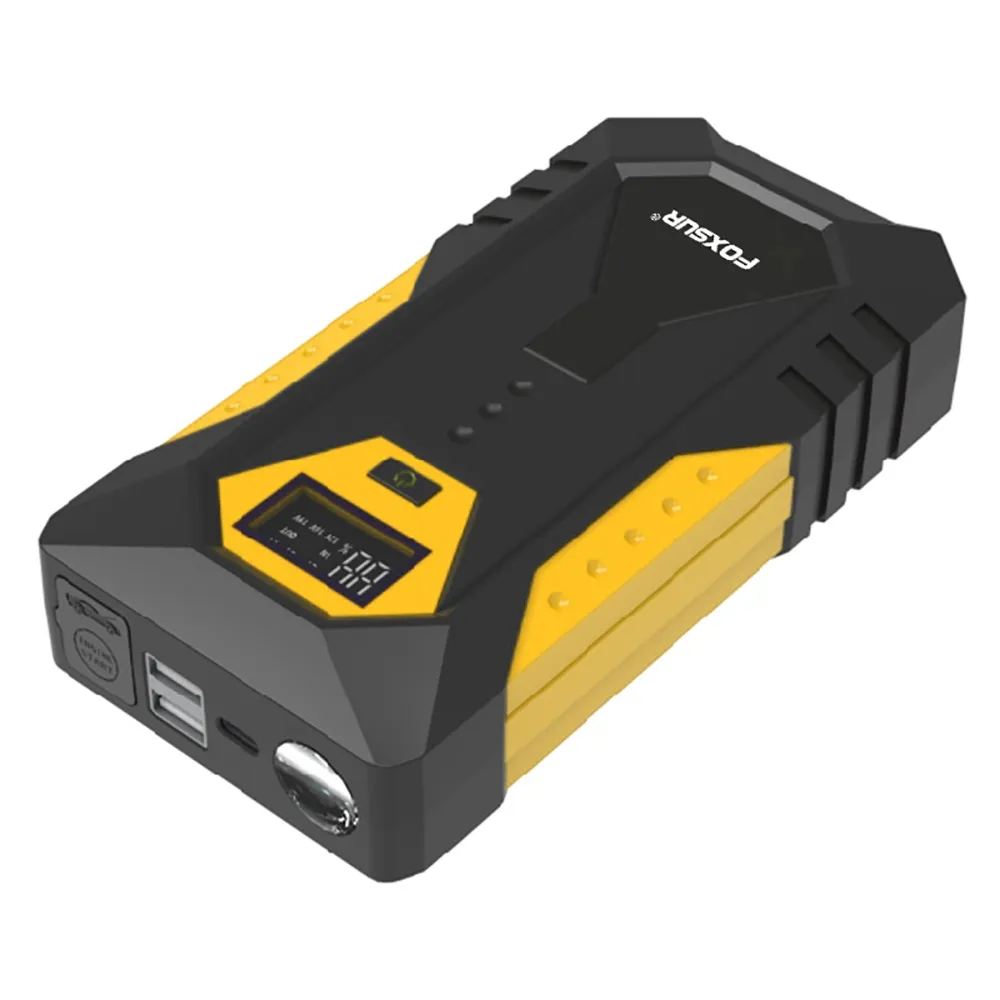 FOXSUR 26800mAh Starthilfe Power Bank 12V 800A Spitzenstrom Auto Notstromversorgung mit LED-Licht