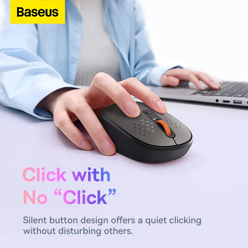 Baseus F01B Tri-mode Wireless Mouse 800/1200/1600DPI 250Hz Silent Click Ergonomics for PC Computer